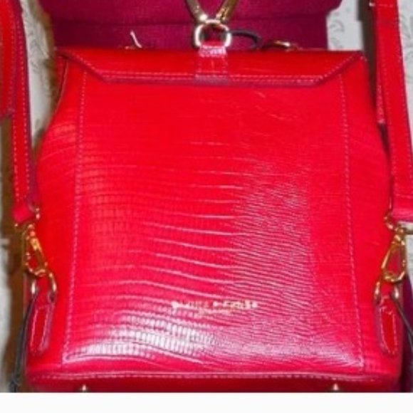 NWT Divina Firenze Ruby Red Italian Leather Convertible Shoulderbag main image 5